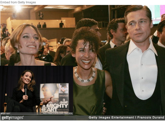 Angelina Jolie and Brad Pitt with Mariane Pearl for movie A Mighty Heart