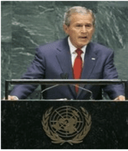 Bush delivering speech at 2006 UN General Assembly