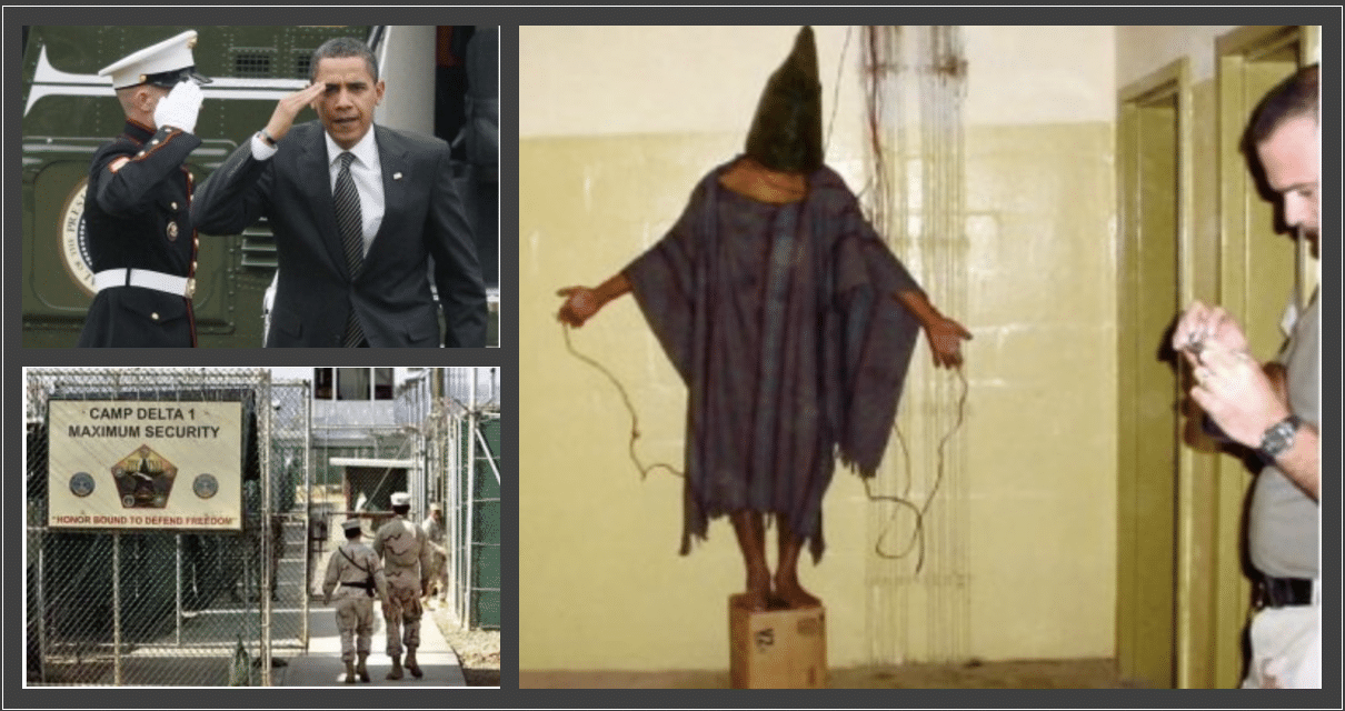 Obama saluting and Gitmo and Abu Ghraib