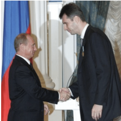 Trump greeting Prokhorov