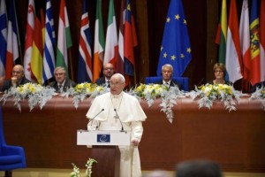 Pope Francis addresses the Council of Europe in Strasbourg