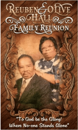 Picture of Mr and Mrs Reuben Hall Sr used for family reunion tribute