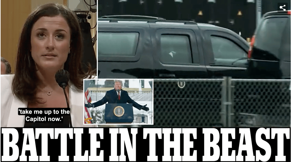 Cassidy Hutchinson testifies that Trump lunged at wheel in car with Secret Service to go to Capitol