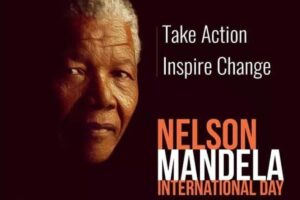 poster featuring Mandela for Nelson Mandela International Day