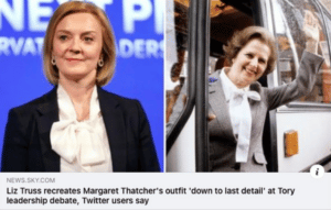 liz truss imitating margaret thatcher