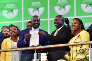 William Ruto being declared the winner of Kenya presidential election
