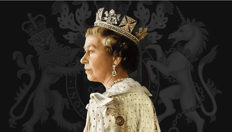Queen Elizabeth II wearing tiara in profile