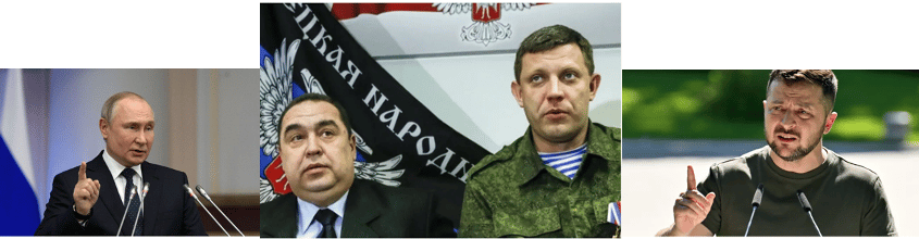 images of leaders of Russia Luhansk Donetsk and Ukraine