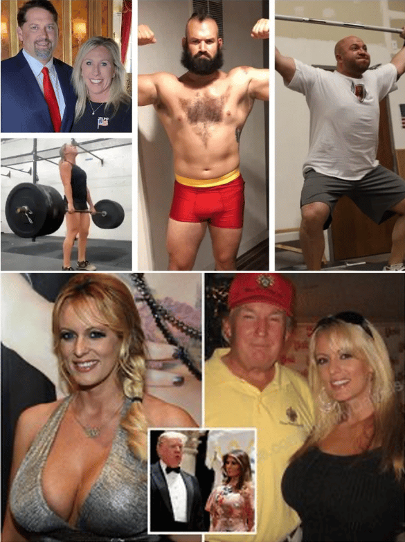 Taylor Greene and Donald Trump with their extramarital partners
