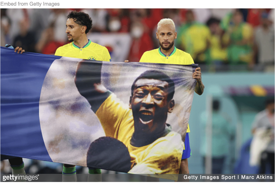 Neymar honoring Pele.