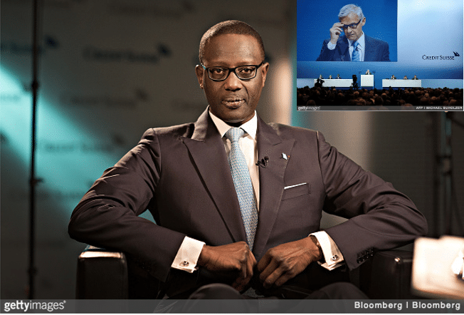 Credit Suisse former CEO Tidjane Thiam and Chairman Urs Rohner