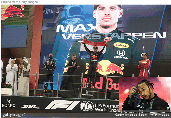 Lewis Hamilton on podium conceding he can't beat Max Verstappen
