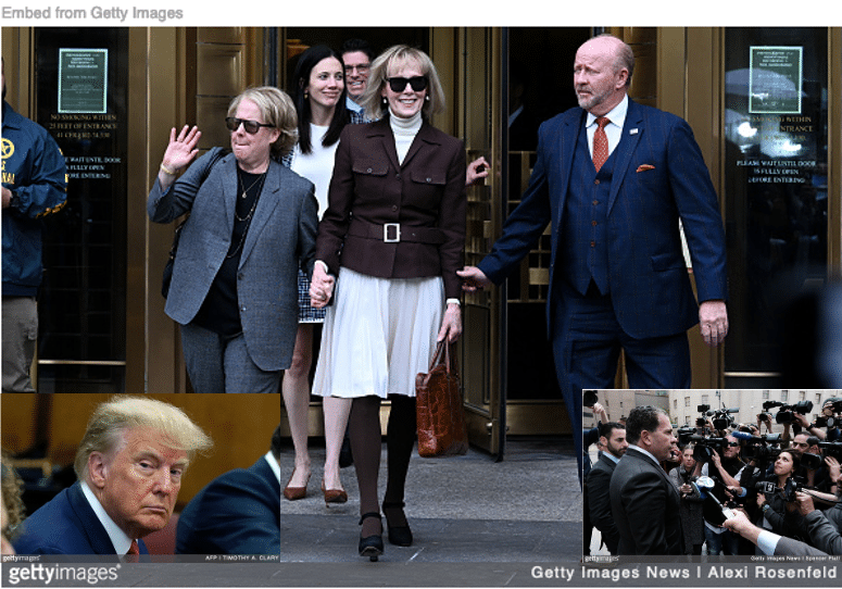 E. Jean Carrol leaving court after Trump was found liable for sexually abusing her