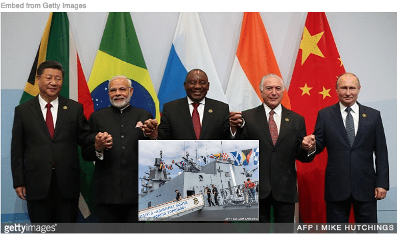 South African president with leaders of other BRIC countries