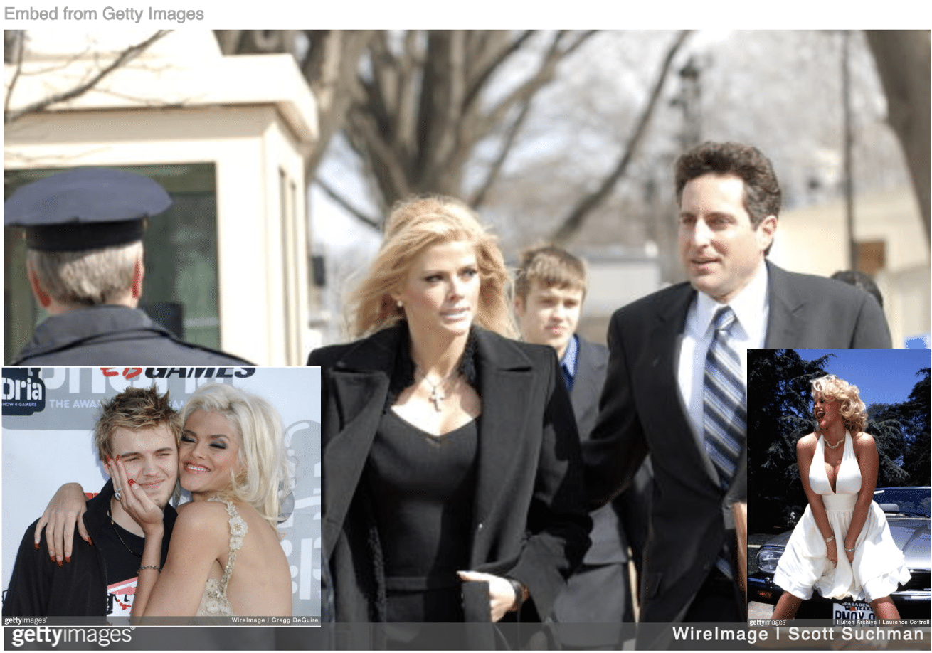 Anna Nicole Smith with son Daniel and lawyer Howard K Stern