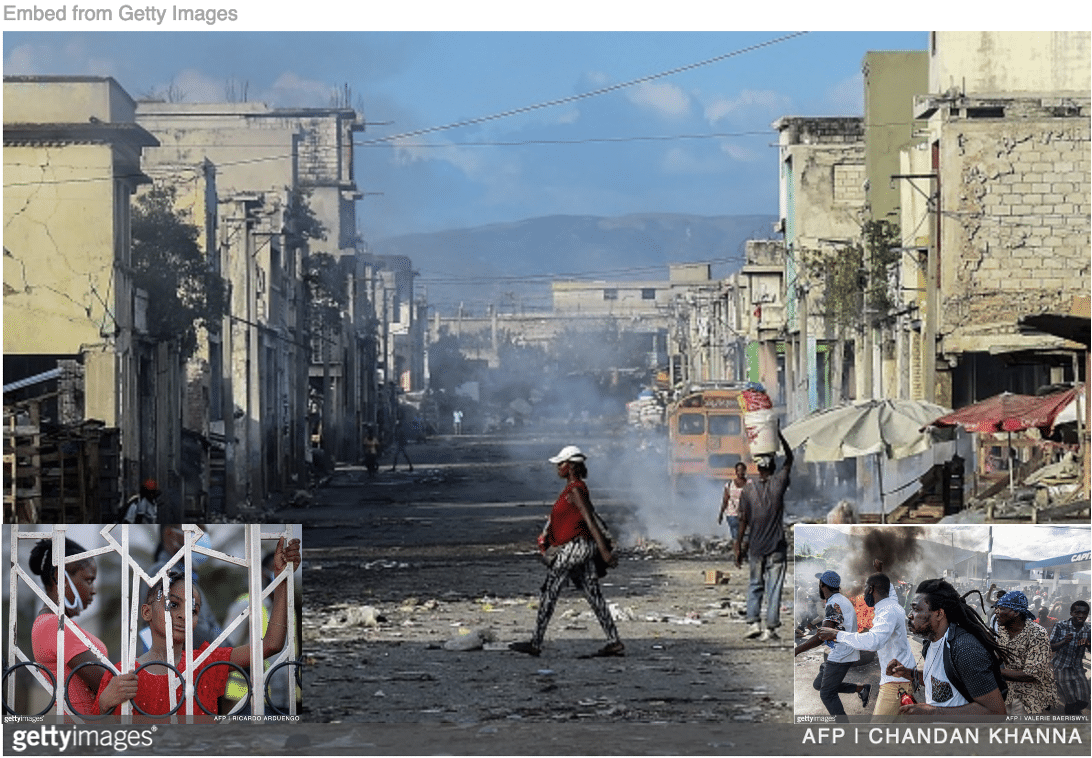 Images of Haiti as a failed state where gang warfare rages.