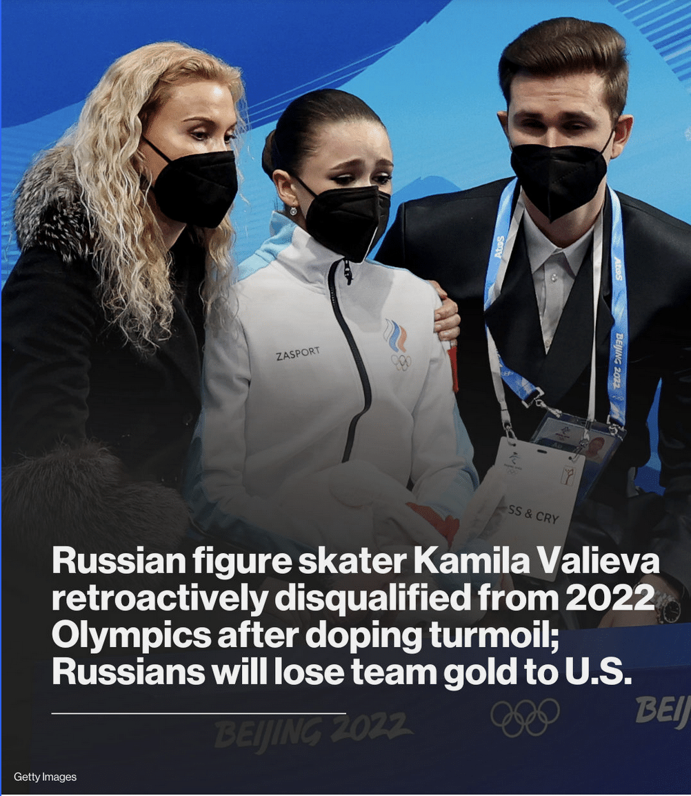 Kamila Valieva stripped of gold medal from Winter Olympics.