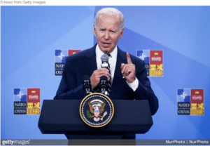 Biden addressing NATO summit.