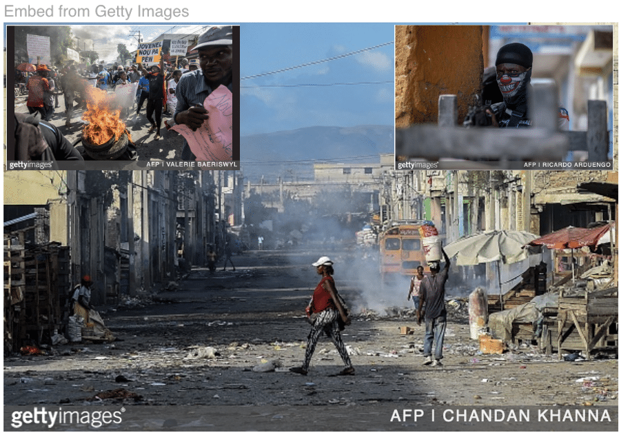 scenes of destruction in impoverished and lawless Haiti.