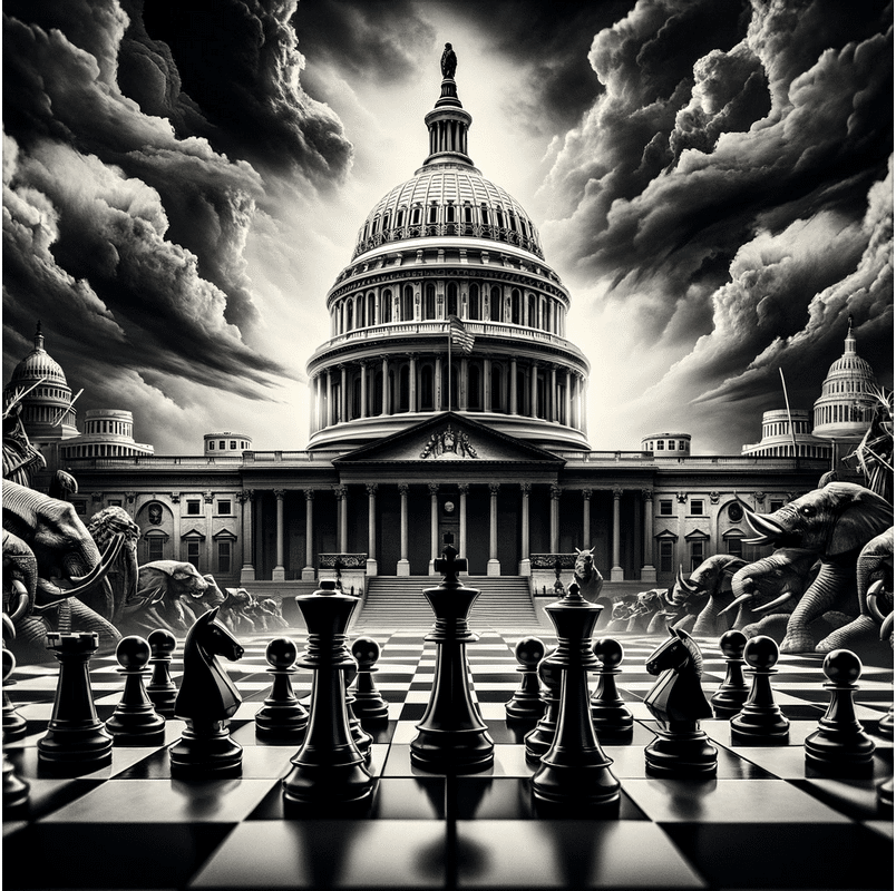 Image of the chess game McConnell plays in the US Senate.
