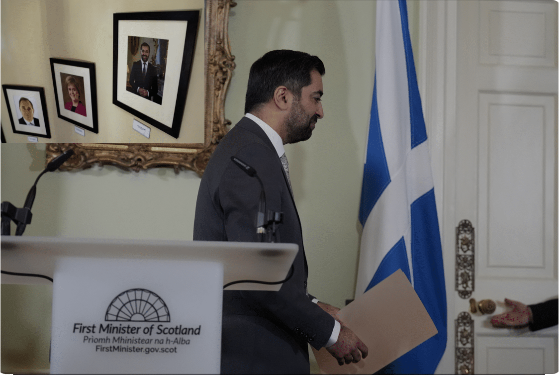 Humza Yousaf announcing his resignation as first minister of Scotland