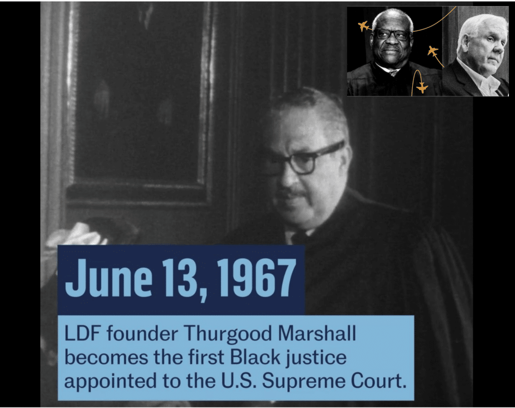 marking Thurgood Marshall nomination to the Supreme Court and how Clarence Thomas has undermined his legacy