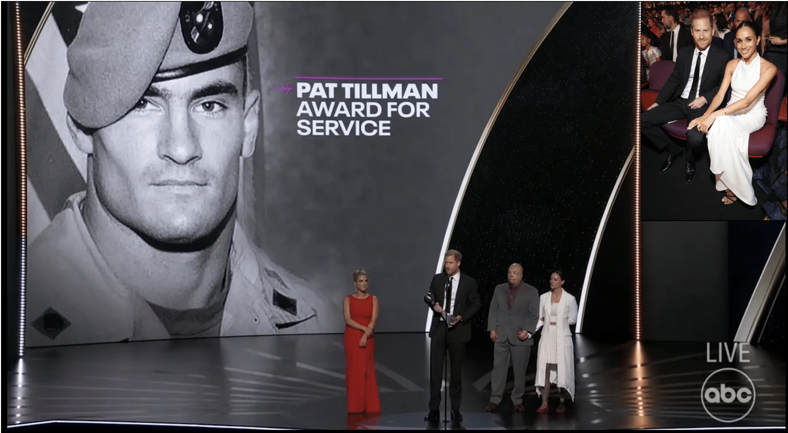 Prince Harry accepting Pat Tillman Service Award