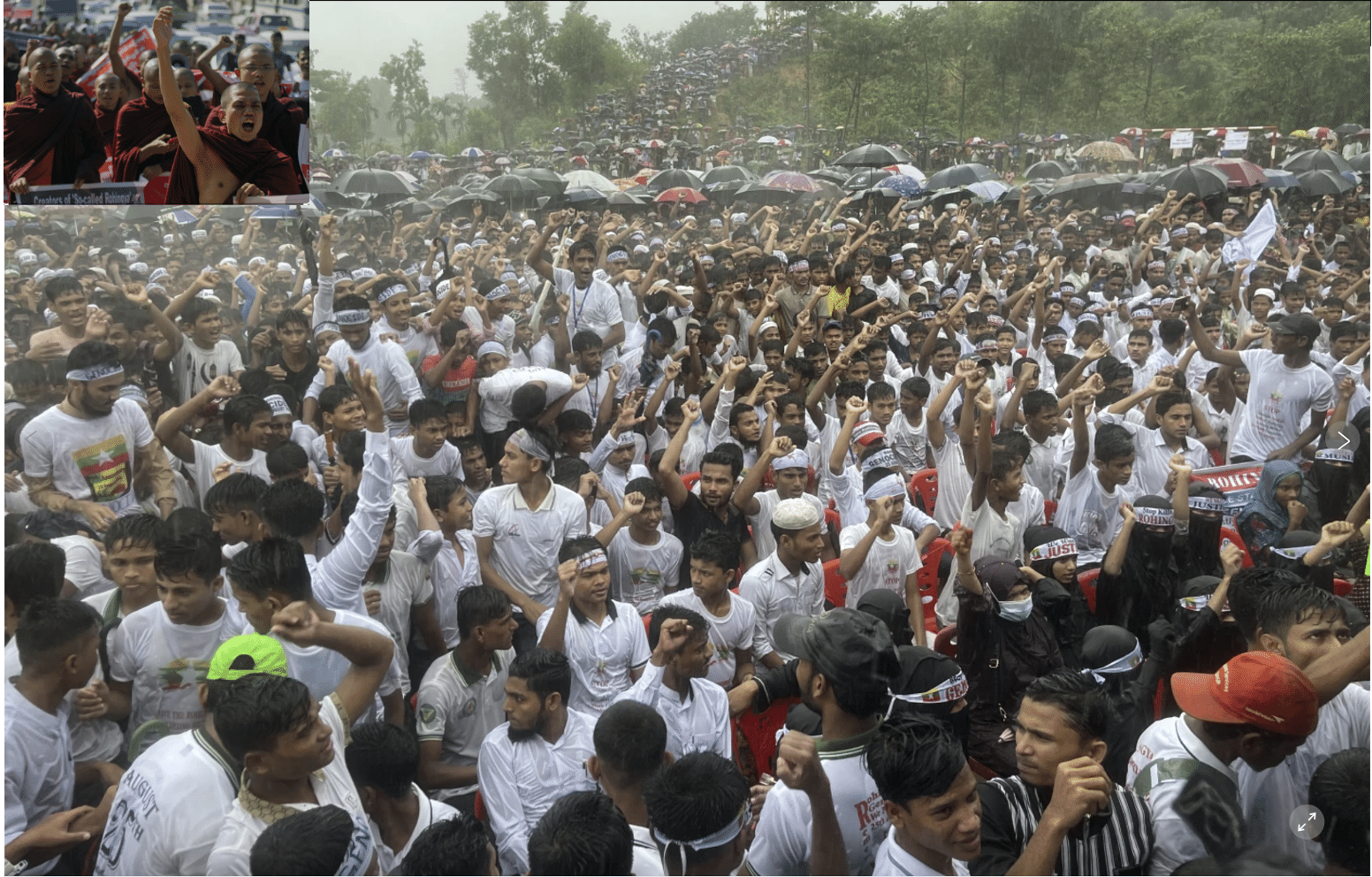 Rohingyas protesting life in exile in Bangladesh