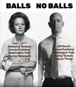 comparing Jeff Bezos with Katherine Graham as owners of the Post