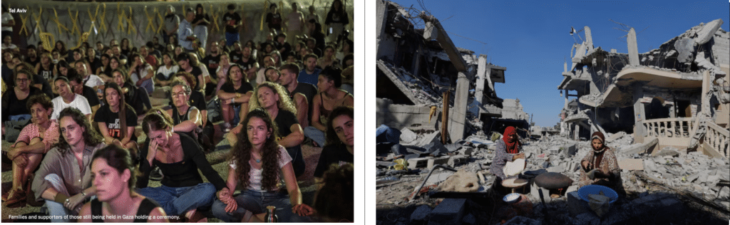 Juxtaposition of mourning in Israel with despair in Gaza