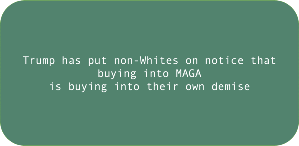 Trump has put non-Whites on notice that buying into MAGAis buying into their own demise 