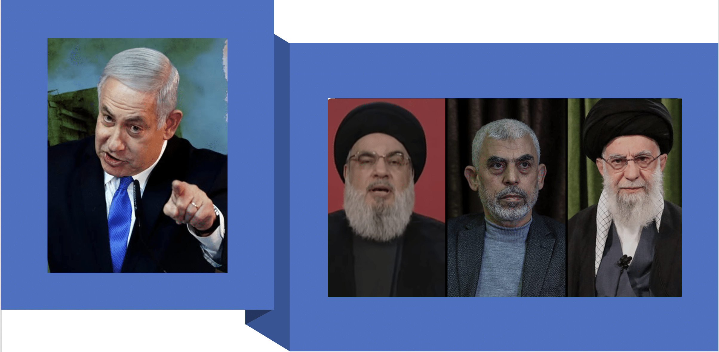 leaders of Israel, Hezbollah, Hamas, and Iran