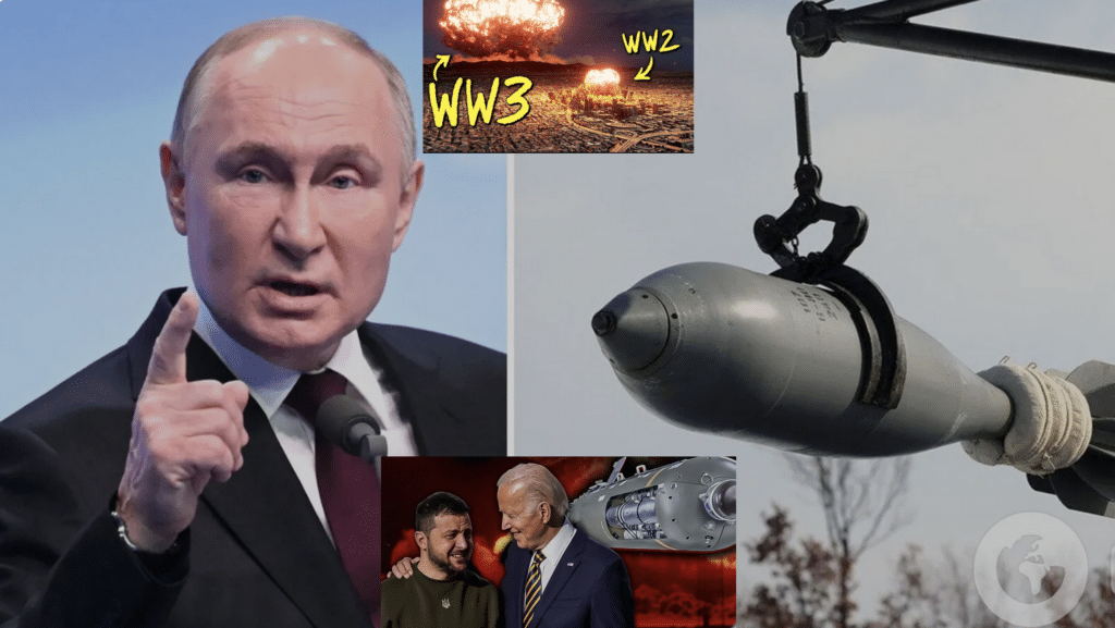 Putin threatening nukes in Ukraine with images of Biden and Zelensky