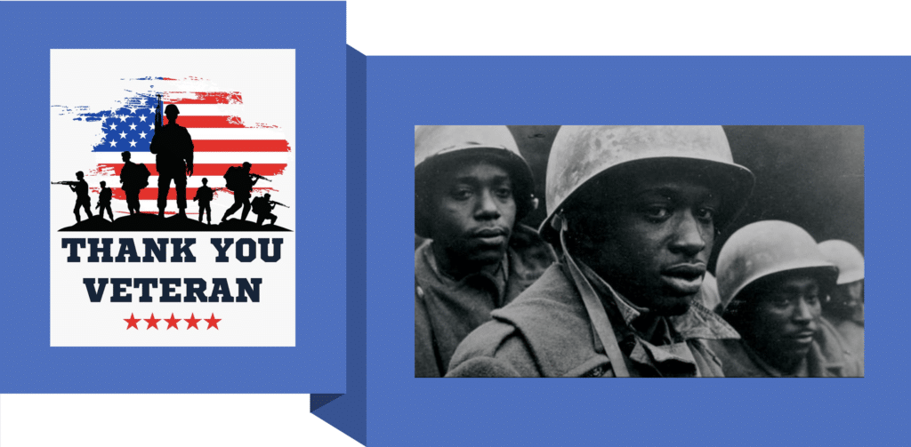 image of Black veterans with than you veterans poster