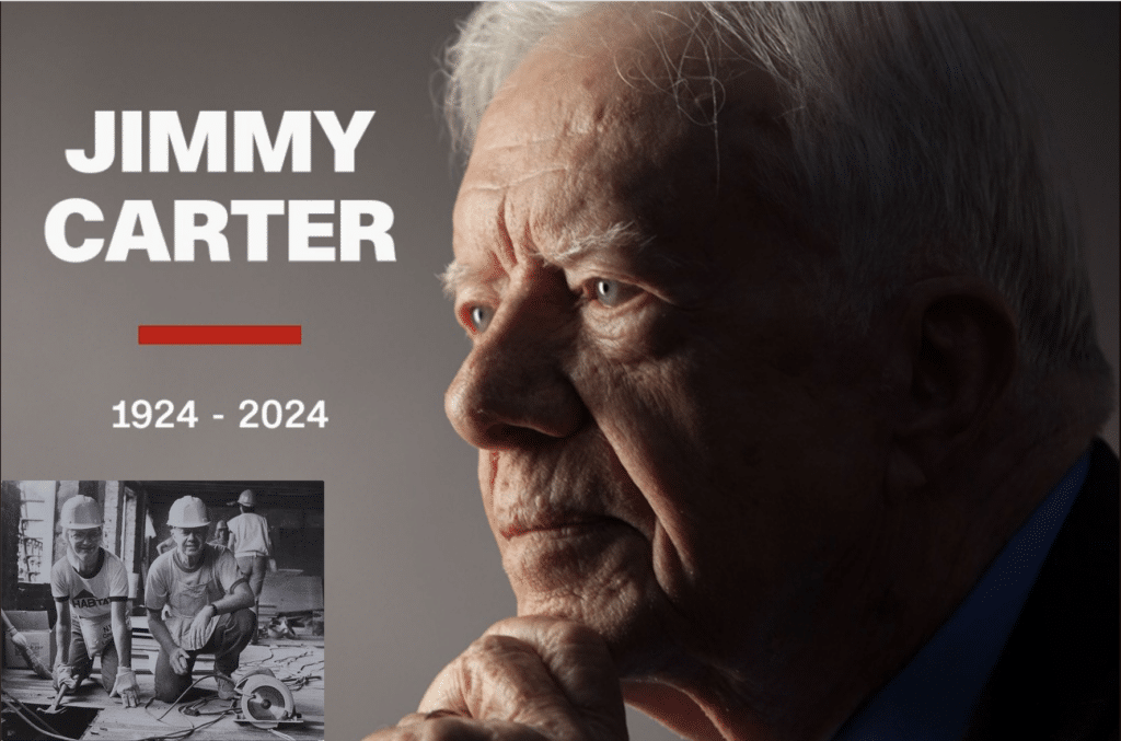 CNN profile image of Jimmy Carter with image of him and wife Rosalynn inset