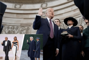 Trump and Melania at oath and inaugural balls