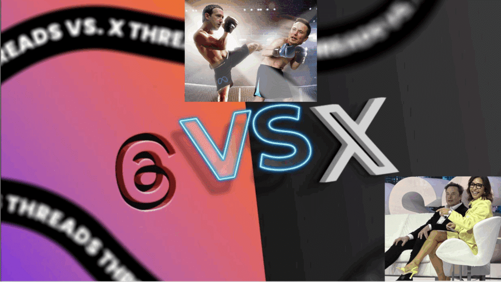 depiction of Threads challenging X.