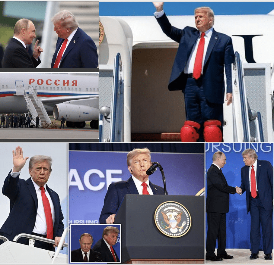 Trump-Putin summit in Alaska with Trump looking sad and weary at the end