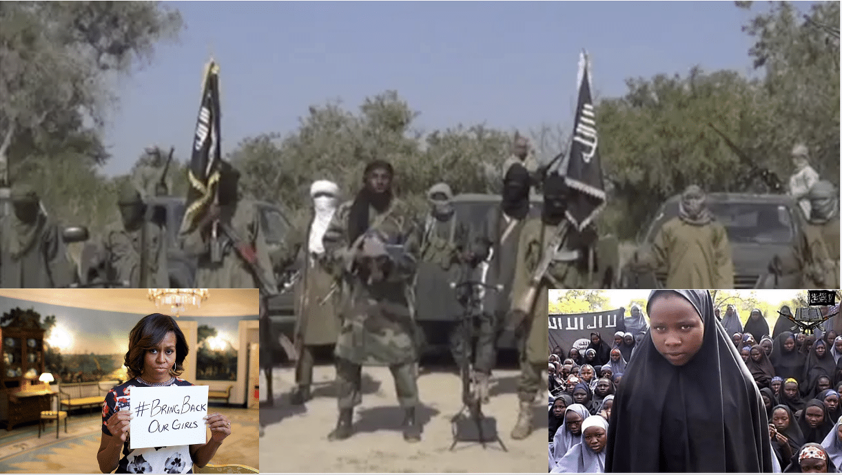 More Nigerian schoolgirls kidnapped and Michelle Obama holding #BringBackOurGirls placard.