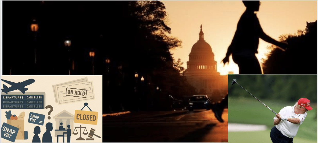 Trump golfing while government remains shutdown