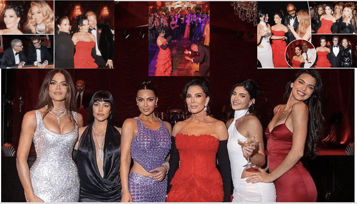 Kardashians posing at 70th birthday party for momager Kris