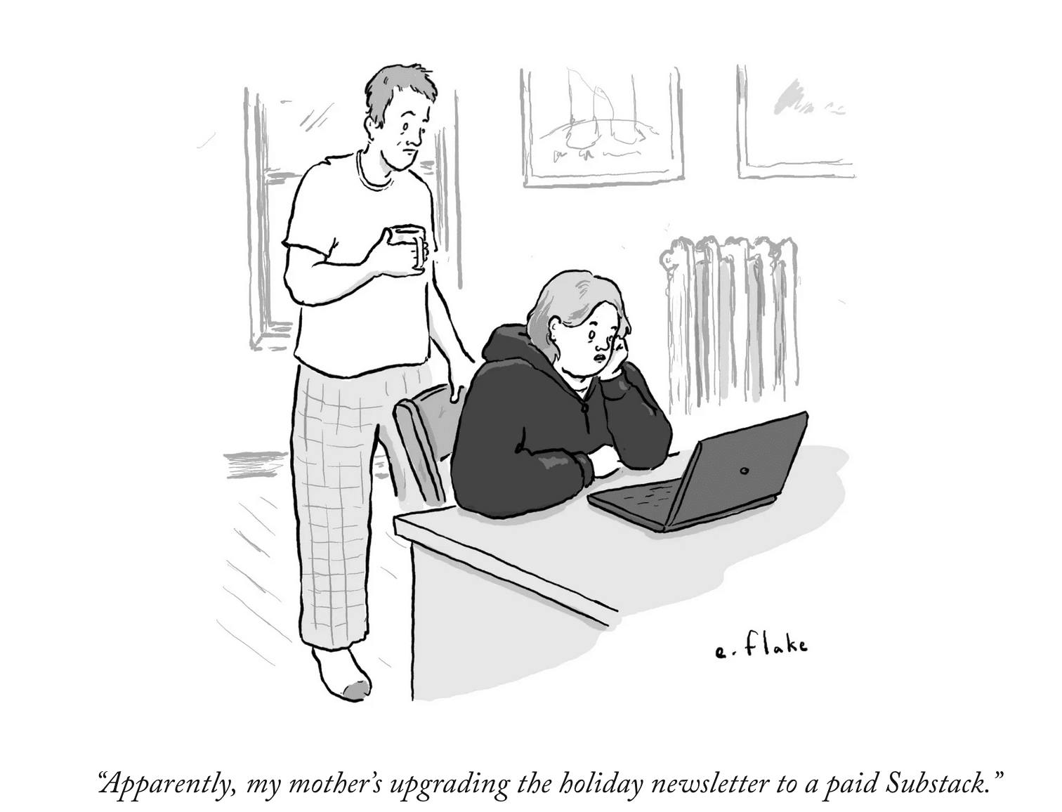 Mom's paywall for Christmas newsletter