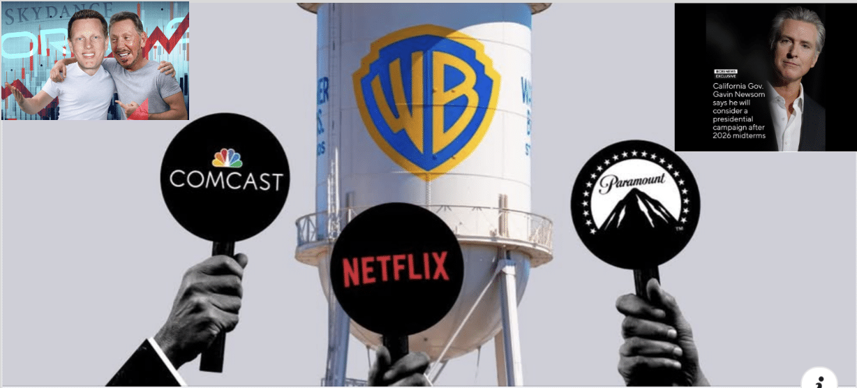 WBD weighing bids from Paramount, Comcast and Netflix