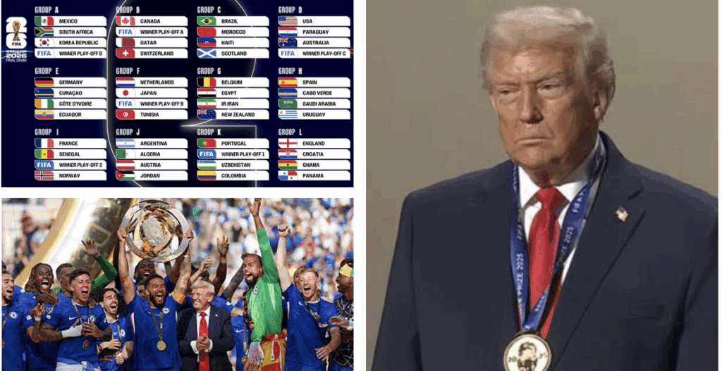 Trump World Cup draw and his peace medal