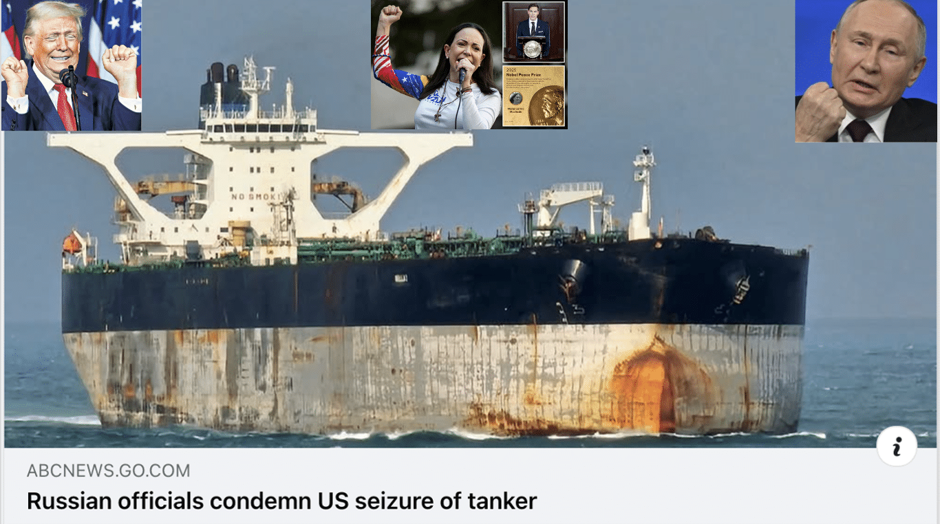 Trump Putin Machado Venezuelan oil tanker
