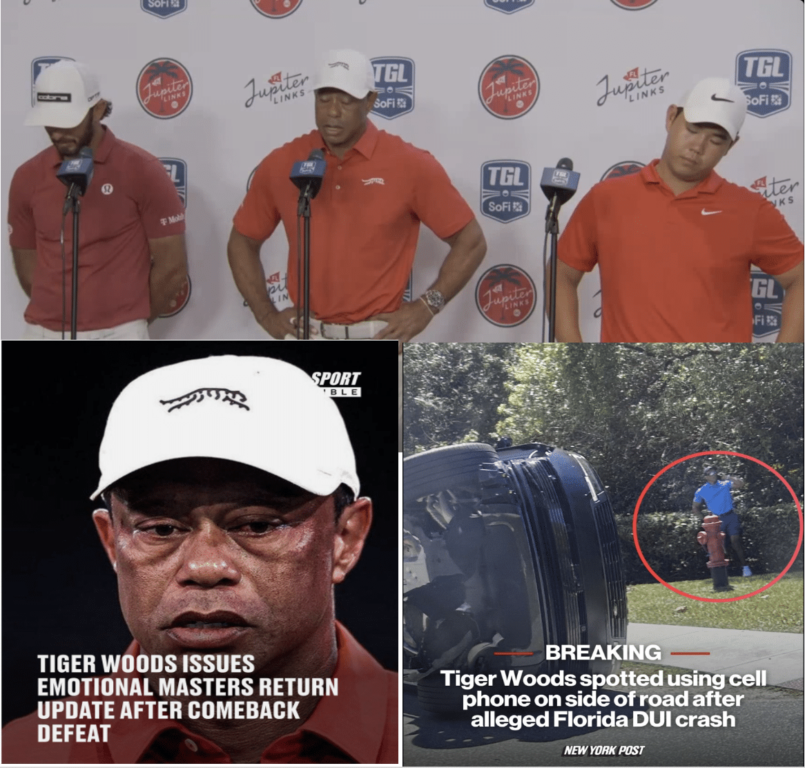 Tiger Woods TGL event and Jupiter crash