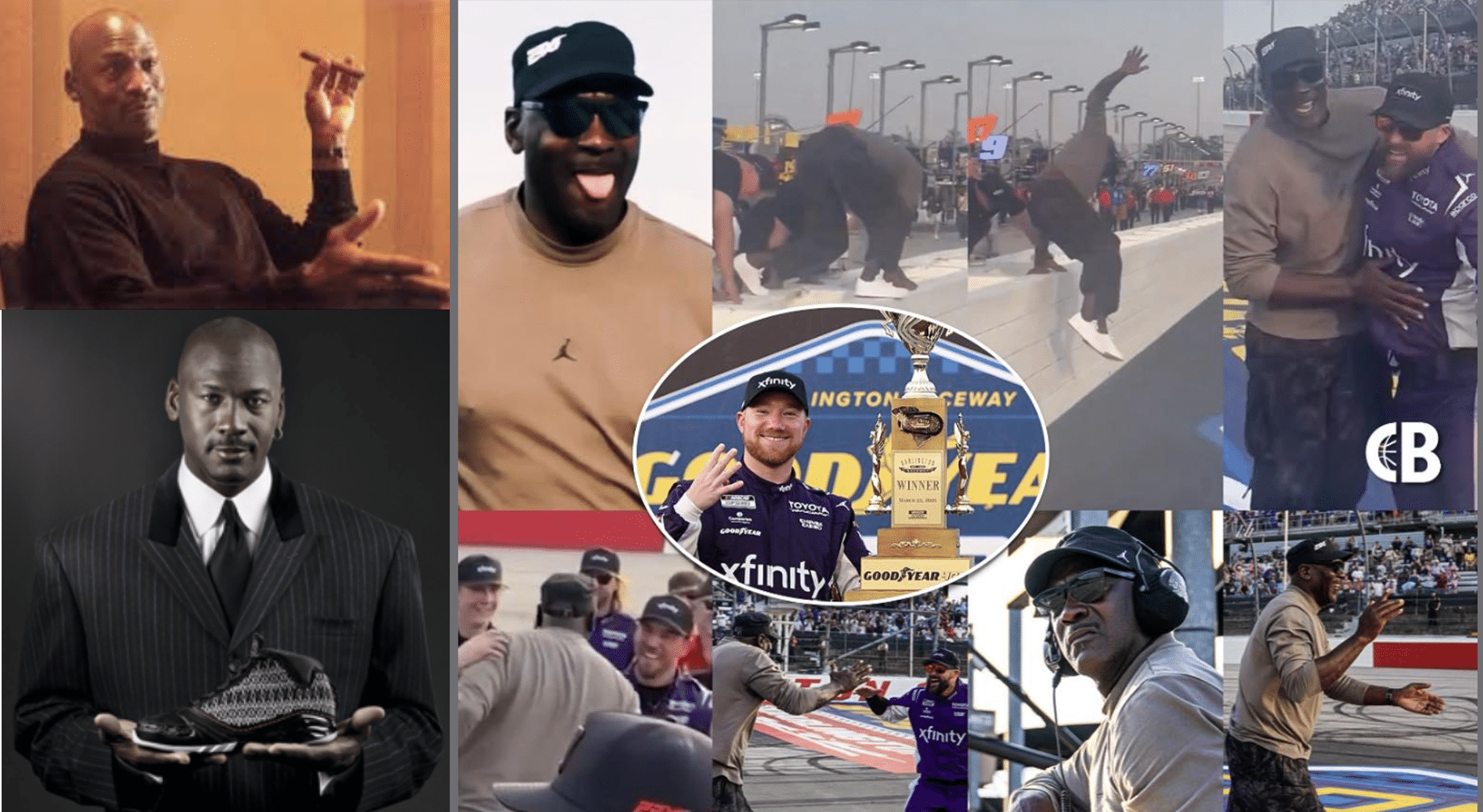 Michael Jordan winning at NASCAR