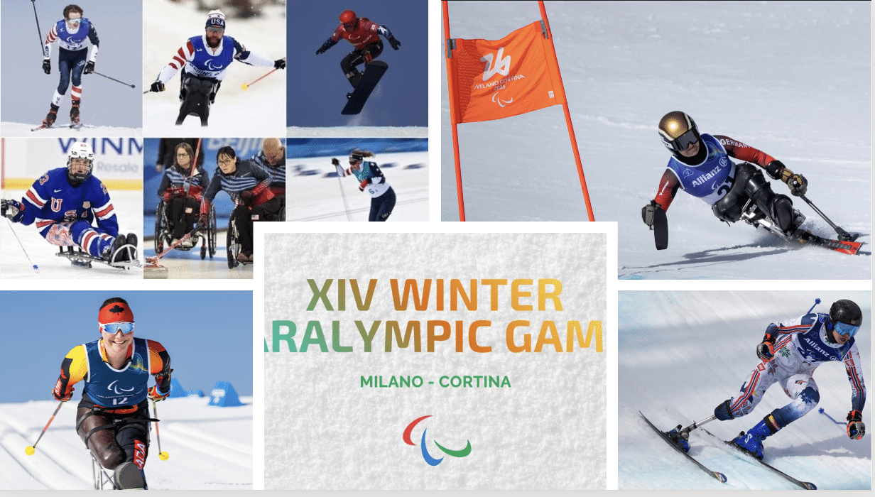 collage of Paralympic Winter Games in Milano Cortina