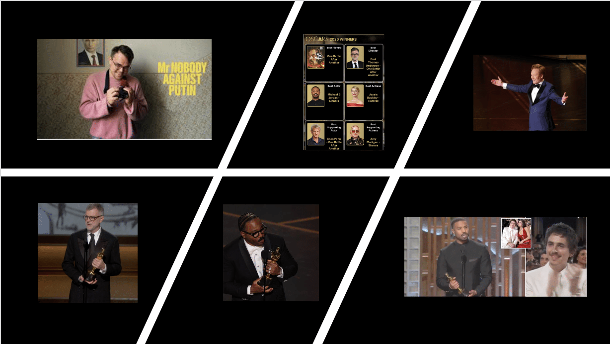 collage of Oscar winners from 2026