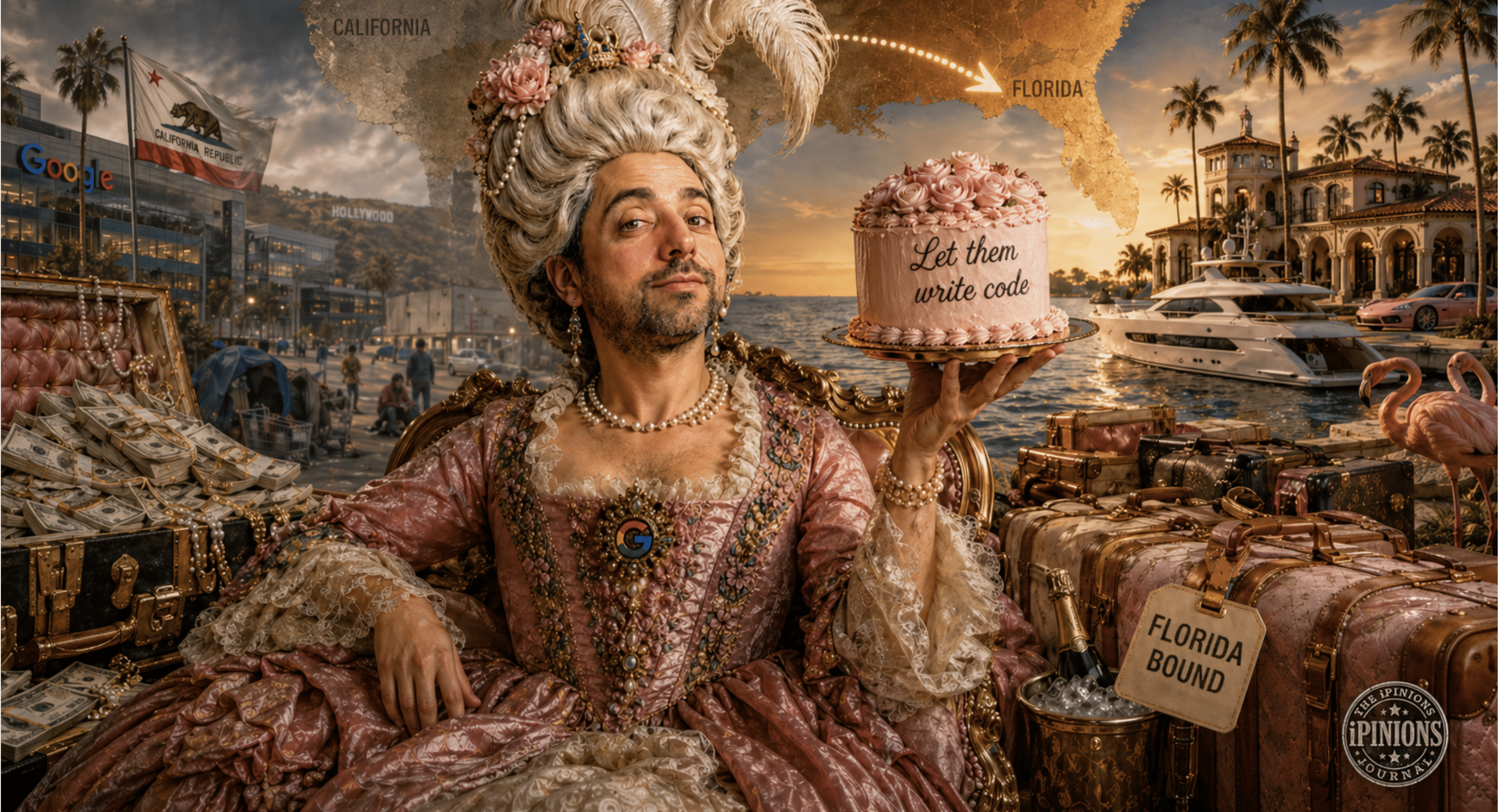 Sergey Brin as Marie Antoinette as billionaires flee California for Florica